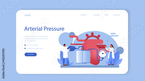 Cardiologist web banner or landing page. Idea of heart care