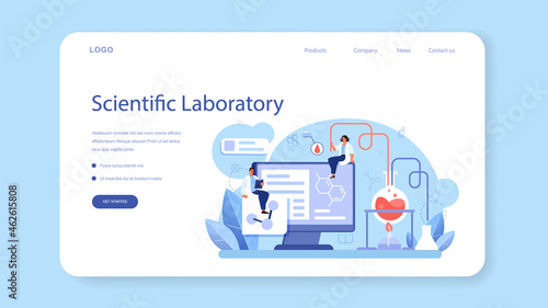 Scientist web banner or landing page. Idea of education and innovation