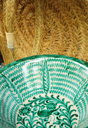 Ceramic and wicker crafts typical of the Alpujarra, a famous mountainous region in the province of Granada, Andalusia, Spain  photo