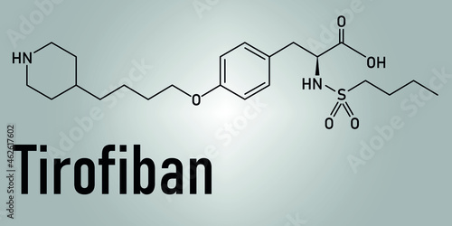 Tirofiban anticoagulant drug molecule. Skeletal formula.