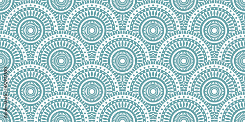 Repeat ethnic Easter circle pattern, seamless pattern