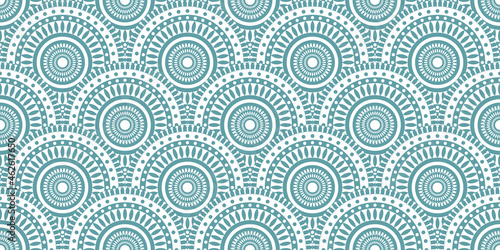 Repeat ethnic Easter circle pattern, seamless pattern