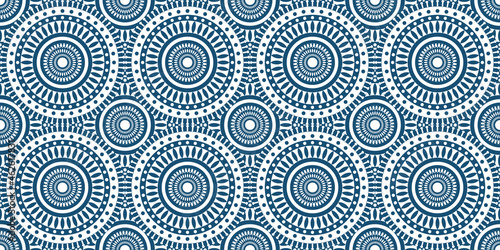 Repeat ethnic Easter circle pattern, seamless pattern