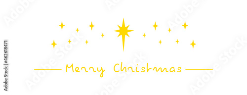 Christmas greetings banner. Christmas star icon. Vector illustration