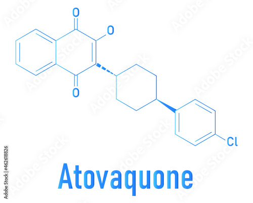 Atovaquone drug molecule. Skeletal formula.