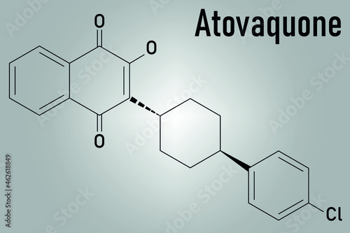 Atovaquone drug molecule. Skeletal formula.