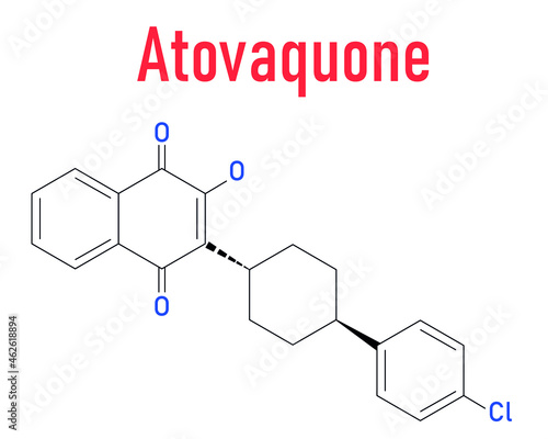 Atovaquone drug molecule. Skeletal formula.