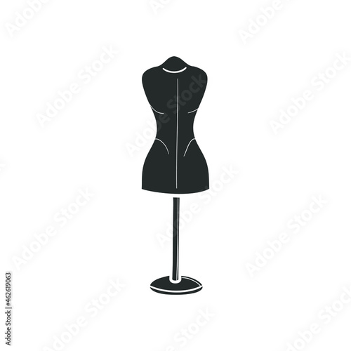 Mannequin Icon Silhouette Illustration. Tailor Tools Vector Graphic Pictogram Symbol Clip Art. Doodle Sketch Black Sign.