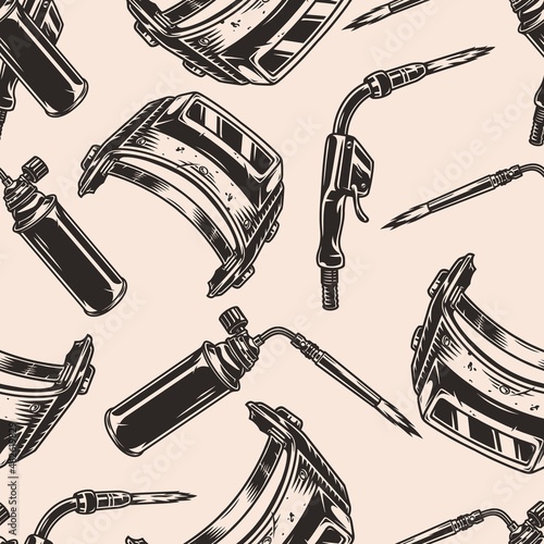 Welder work tools seamless pattern