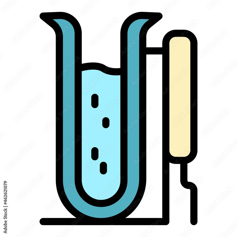 Test tube with liquid icon. Outline test tube with liquid vector icon color flat isolated Test tube with liquid icon. Outline test tube with liquid vector icon color flat isolated