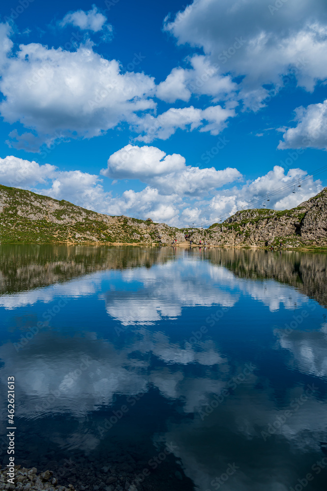 Reflection in alpine lake
