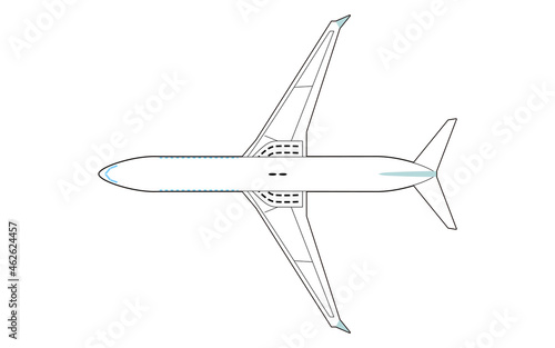 シンプルな飛行機の模型、白背景