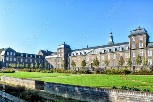 Beautiful view of the Moretti wing of Rolduc Abbey in Kerkrade in Limburg. Netherlands, Holland, Europe