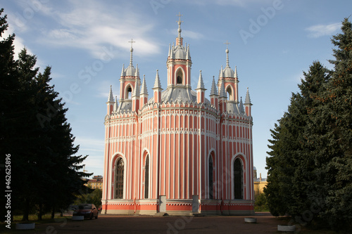 Russia. Saint-Petersburg. View of the Orthodox church of the Chesma Church. photo