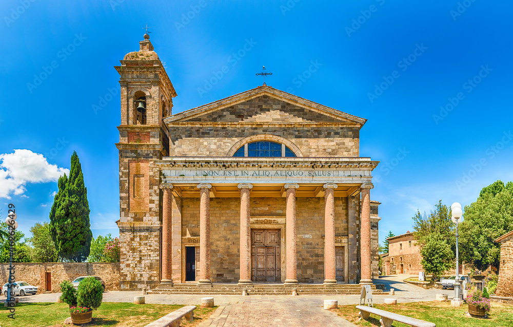 Facade of the Roman Catholic Cathedral of Montalcino, Italy