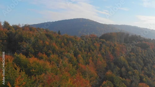 Autumn in the beskid mountains in Poland