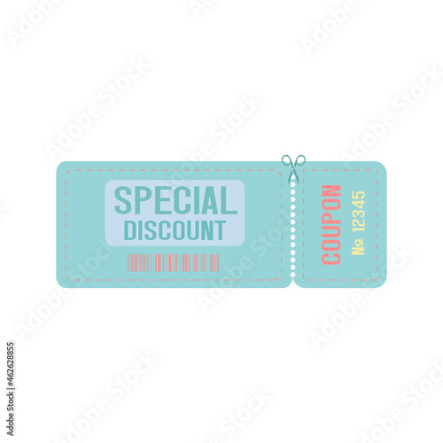 Coupon special discount with bar code, nude colors
