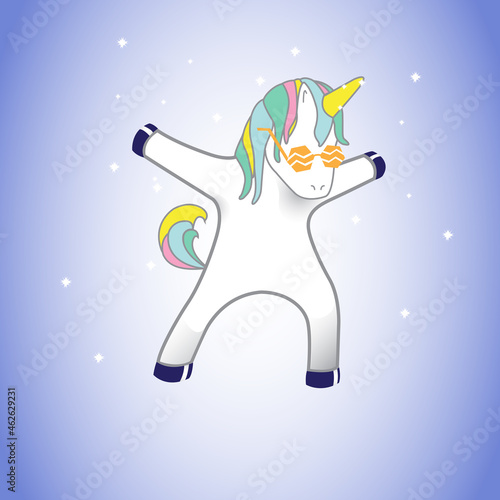 Unicorn isolated on background. Unicorn for poster and wallpaper. Cute unicorn for mobile phone decoration, app, print material and greeting card. Unicorn vector illustration