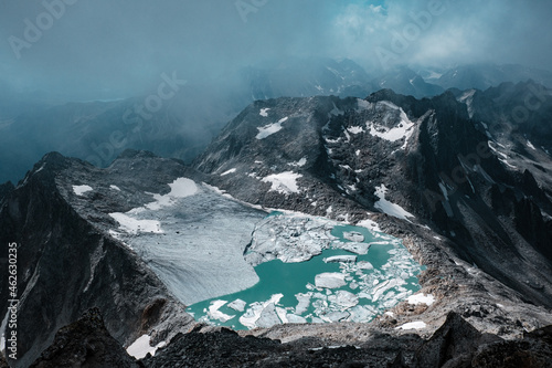 Vista sul Chüebodengletscher, ghiacciaio, Gerenpass, Valle Bedretto, Ticino, Alpi Svizzere