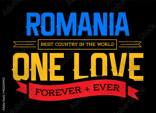 Country Inspiration Phrase for Poster or T-shirts. Creative Patriotic Quote. Fan Sport Merchandising. Memorabilia. Romania.