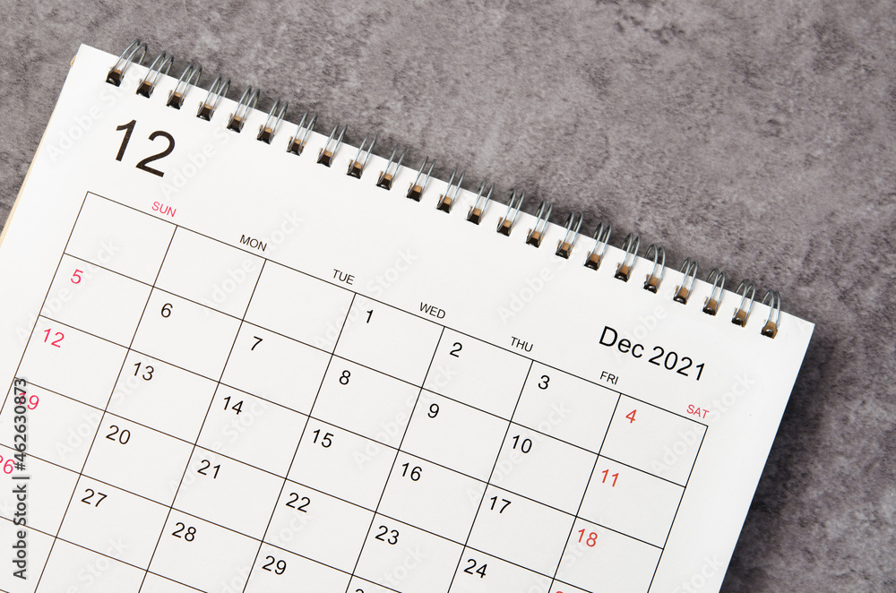 December desk calendar 2022 on wooden background. December desk calendar 2022 on wooden background.