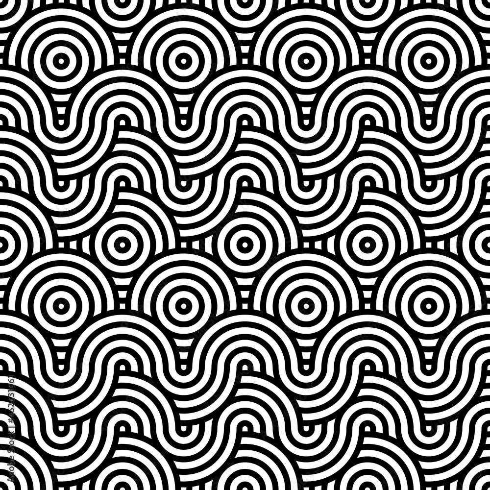 Overlapping Circles Pattern Seamless Background
