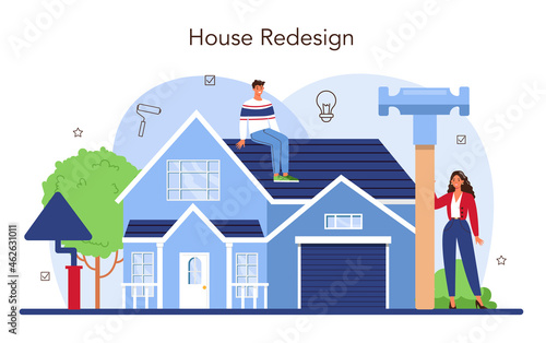 Real estate industry. House remodeling or redesign after the purchase.