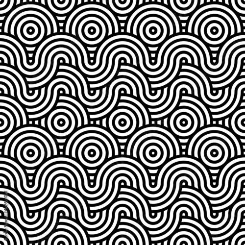 Overlapping Circles Pattern Seamless Background