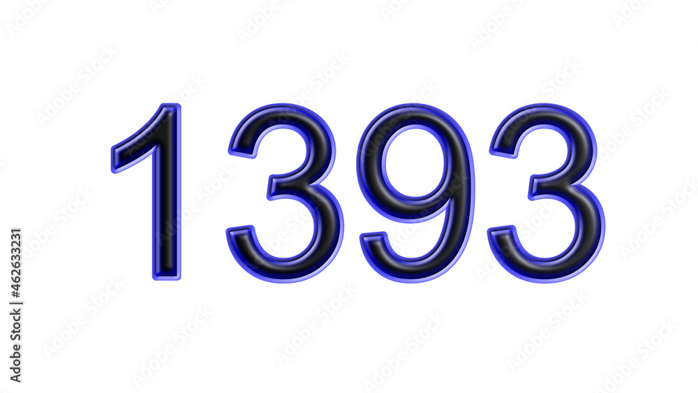 blue 1393 number 3d effect white background blue 1393 number 3d effect white background