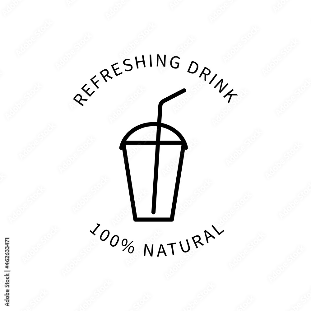 Line Icon Refreshing Drink In Simple Style. Vector sign in a simple style isolated on a white background. Line Icon Refreshing Drink In Simple Style. Vector sign in a simple style isolated on a white background.