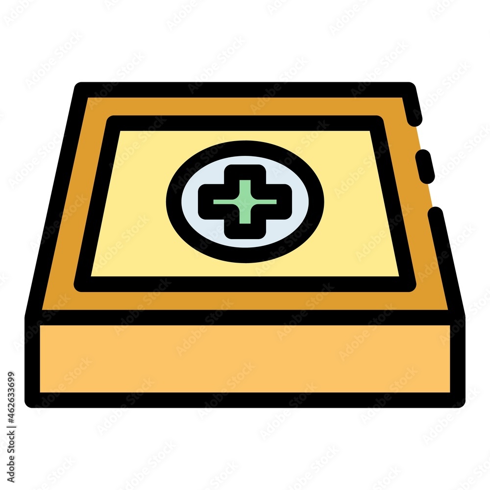 Fototapeta premium First aid kit icon. Outline first aid kit vector icon color flat isolated