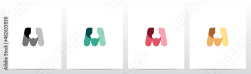 Bone On Letter Logo Design M