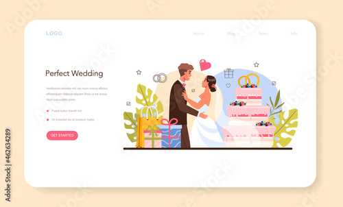 Wedding planner web banner or landing page. Professional organizer