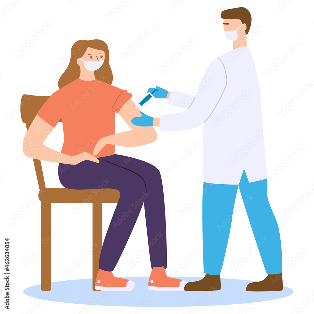 Vaccination side effects concept. Woman having a covid-19 vaccine injection. Vaccination side effects concept. Woman having a covid-19 vaccine injection.