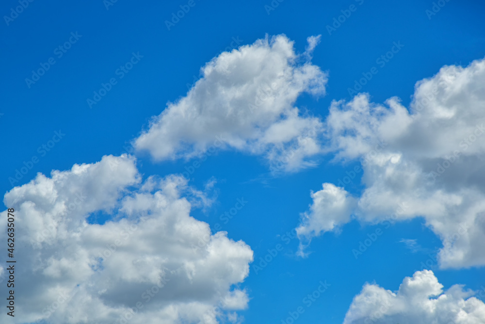 Fototapeta premium Beautiful white clouds on blue sky background.