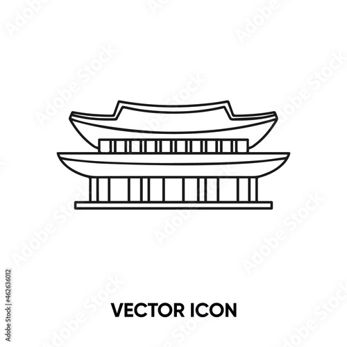 Gyeongbokgung place vector icon. Modern, simple flat vector illustration for website or mobile app.Korea palace or Seoul city symbol, logo illustration. Pixel perfect vector graphics	