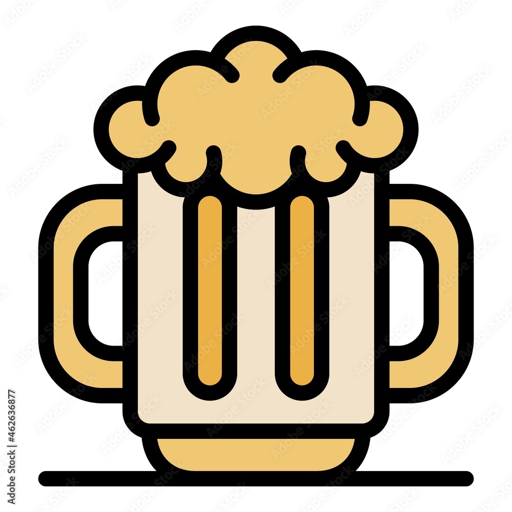 Men beer mug icon. Outline men beer mug vector icon color flat isolated Men beer mug icon. Outline men beer mug vector icon color flat isolated