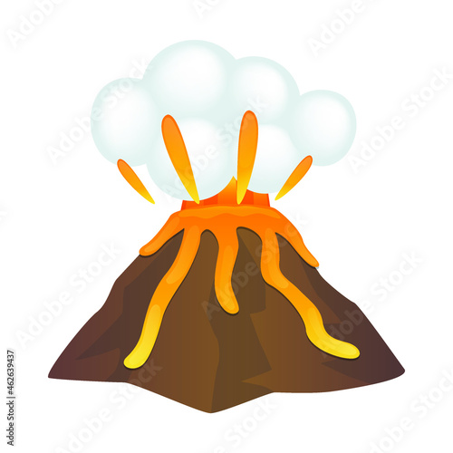 Volcano Erupt Emoji Icon Illustration Sign. Volcanic Explosion Vector Symbol Emoticon Design Vector Clip Art.