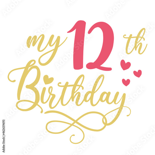 My 12th birthday celebration, 12 years anniversary celebration design