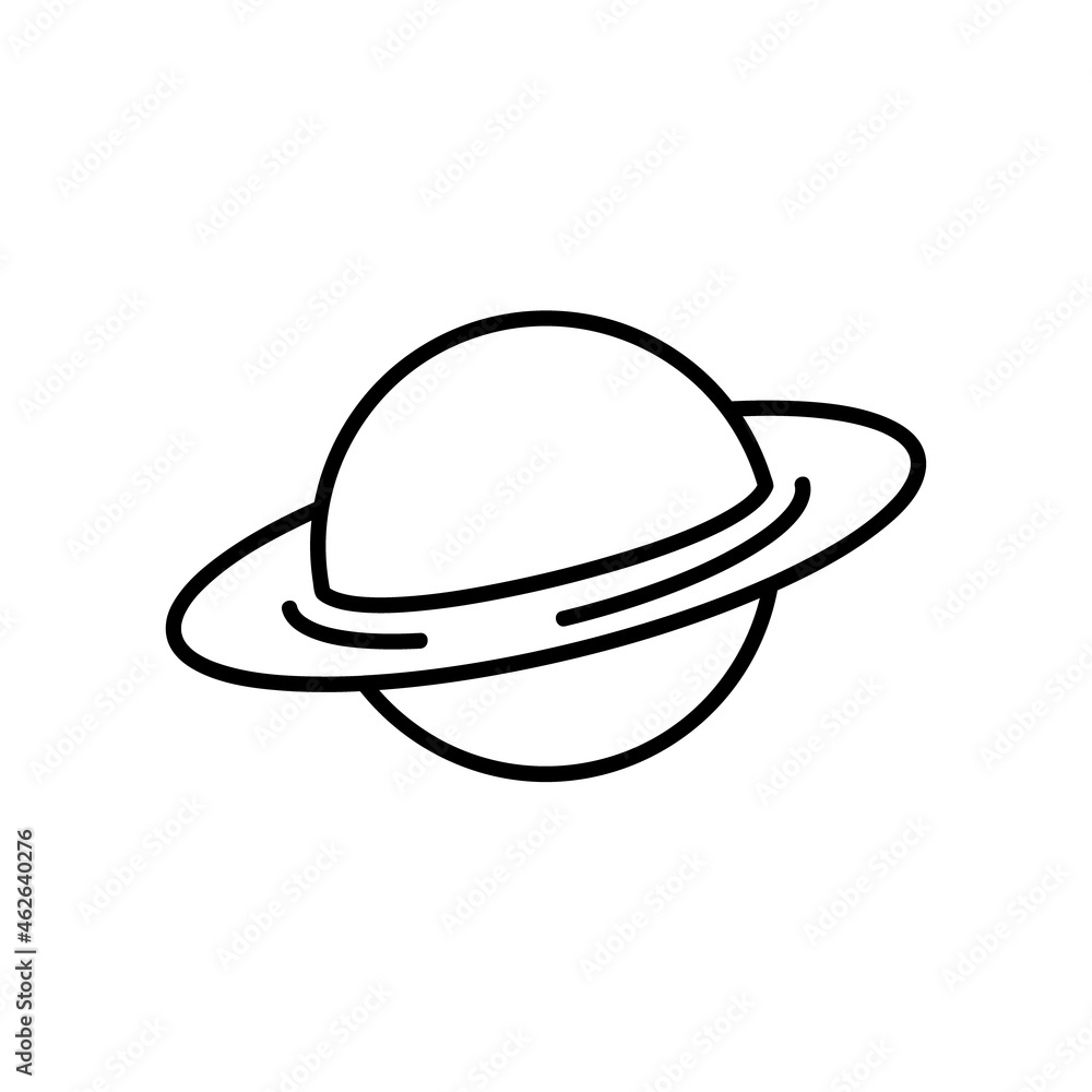 Saturn planet flat icon. Pictogram for web. Line stroke. Isolated on white background. Vector eps10 Saturn planet flat icon. Pictogram for web. Line stroke. Isolated on white background. Vector eps10