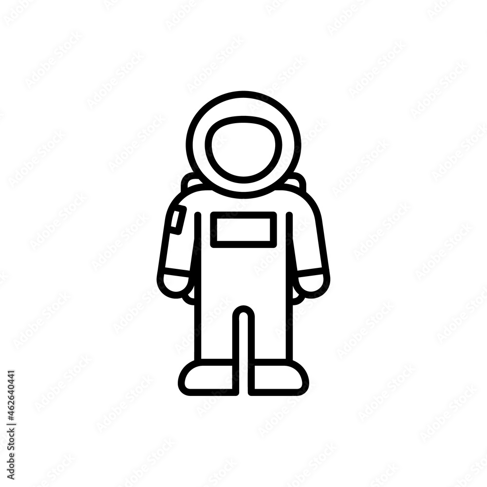Cosmonaut flat icon. Pictogram for web. Line stroke. Isolated on white background. Vector eps10 Cosmonaut flat icon. Pictogram for web. Line stroke. Isolated on white background. Vector eps10