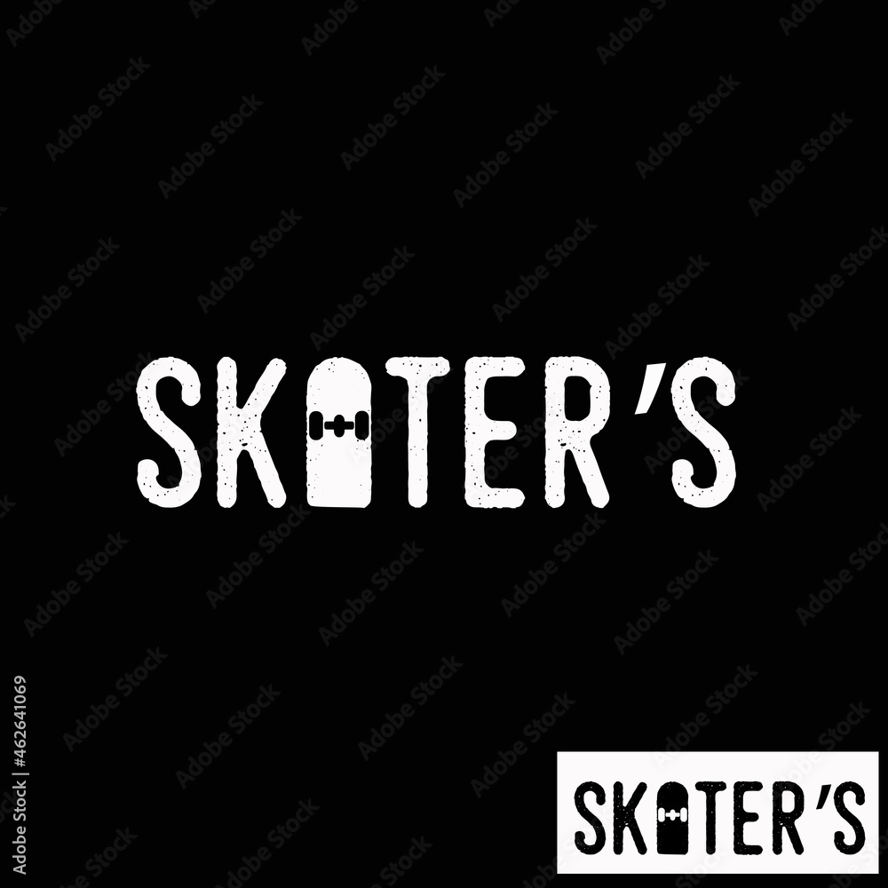 Handmade skateboard related typography letters