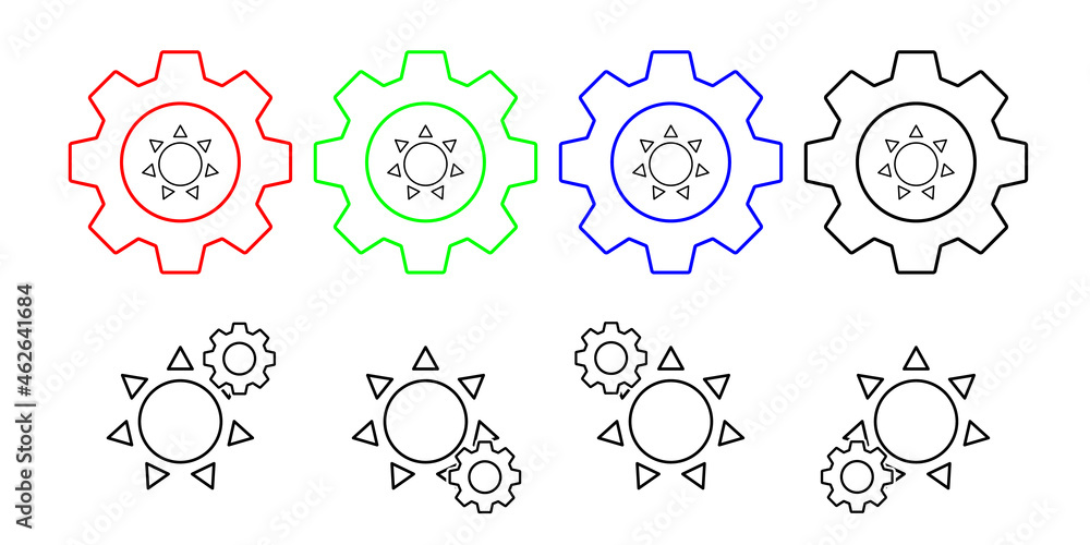 Solar, energy vector icon in gear set illustration for ui and ux, website or mobile application