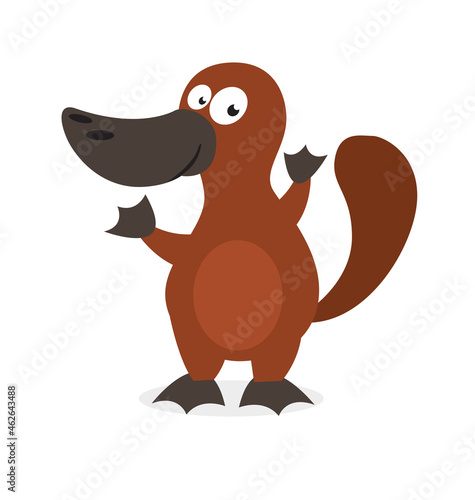 happy cartoon platypus character