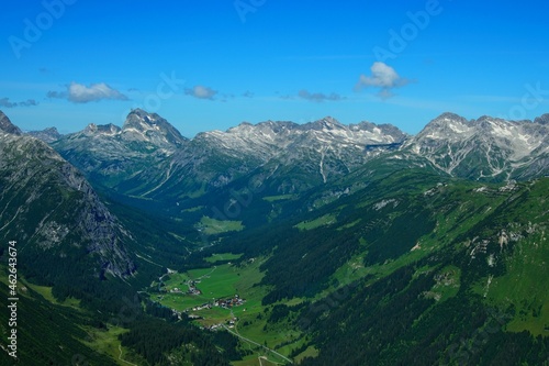 Austrian Alps - view from the cable car station on the top of R  fikop near Lech in the Lechtal Alps