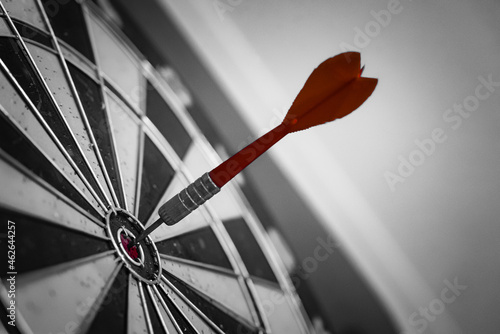 Bullseye is a target of business. Dart is an opportunity and Dartboard is the target and goal. So both of that represent a challenge in business marketing as concept. 
