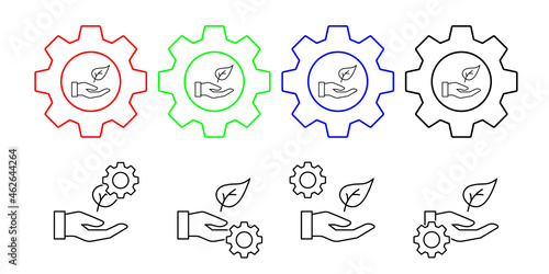 Eco friendly, energy vector icon in gear set illustration for ui and ux, website or mobile application