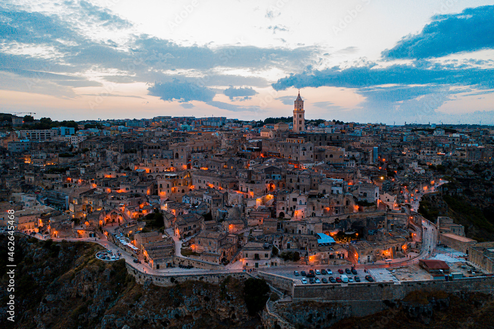 Obraz premium Matera al tramonto - Blue hour