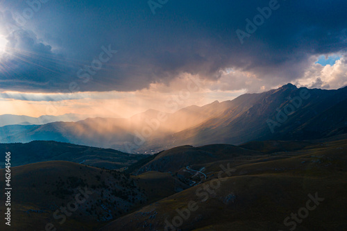 Fototapeta Naklejka Na Ścianę i Meble -  Sunset in Abruzzo, Mountain Gran Sasso