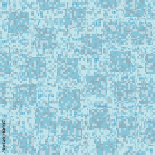 Seamless winter camouflage. Randomly filled rectangles. Blue shades.